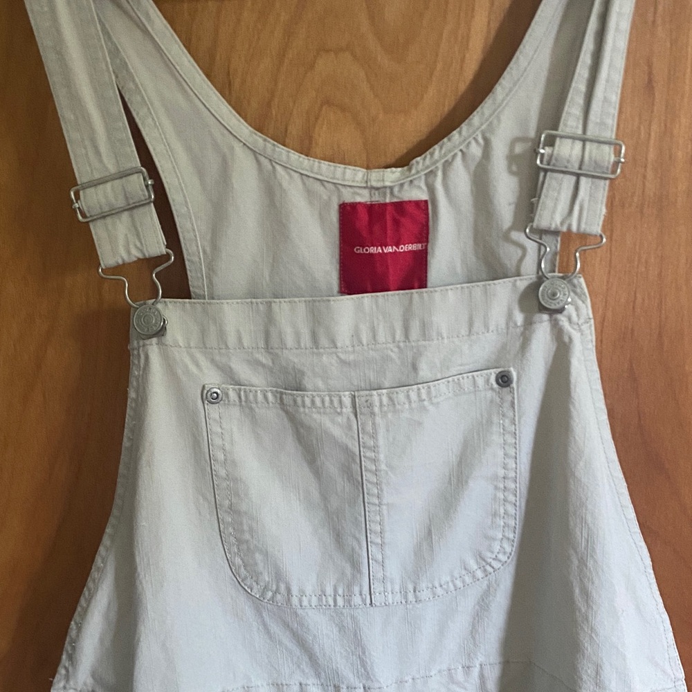 Gloria Vanderbilt Light Cream Denim Overalls